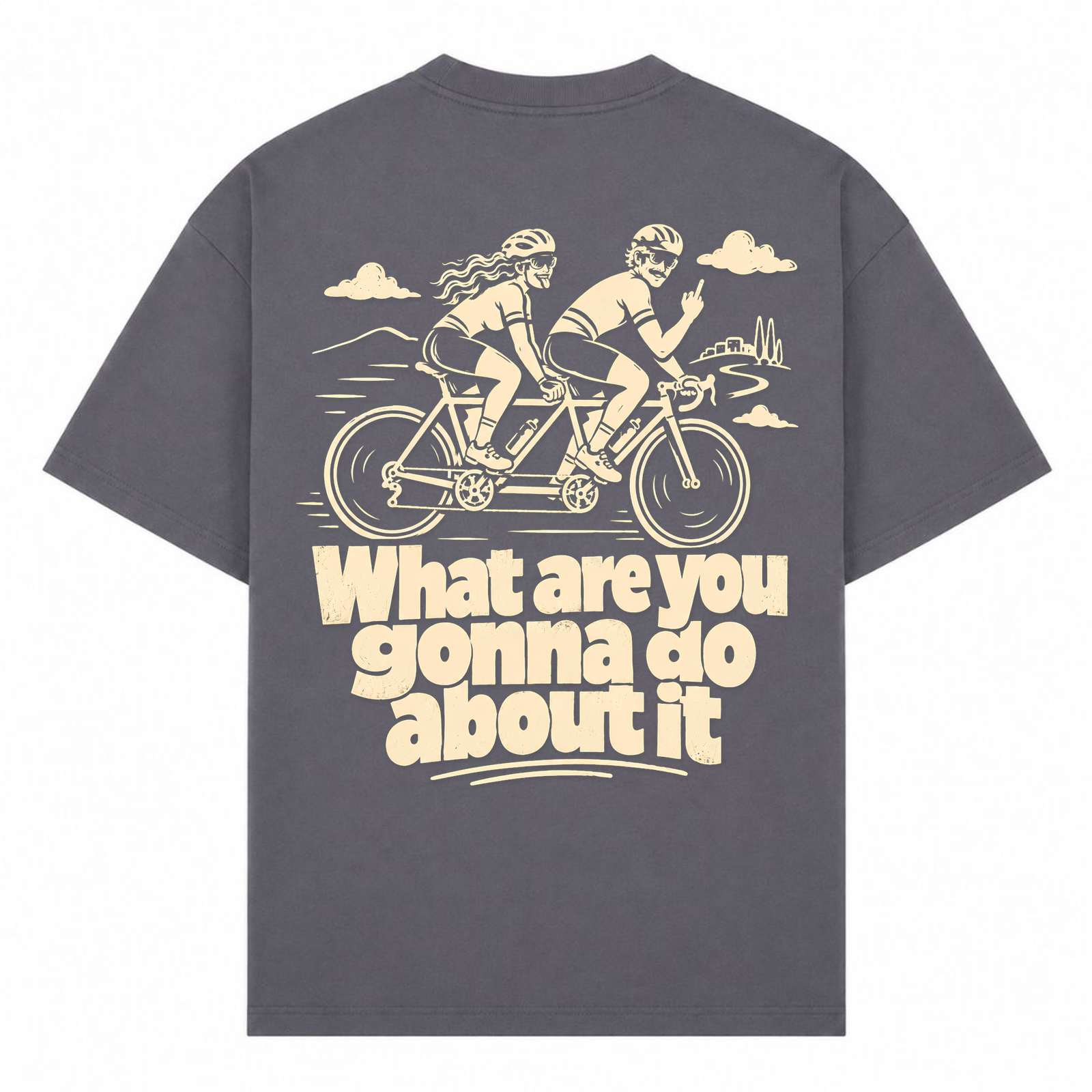 What are you gonna do about it oversized Shirt - dark grey  - Rueckseite