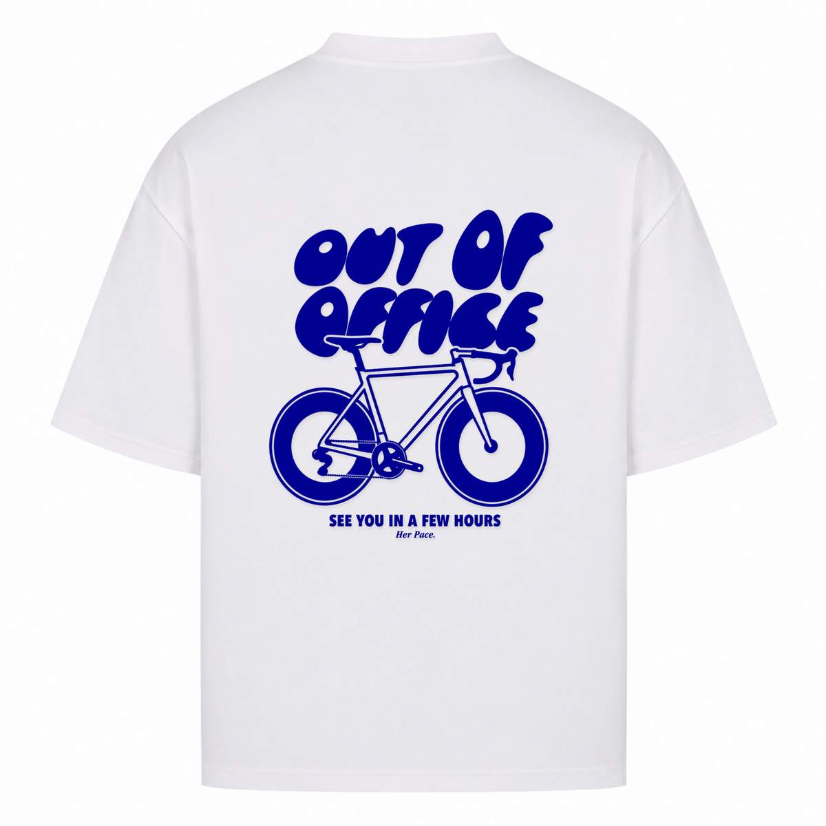 Her Pace Out of Office oversized Shirt - White - Rueckseite