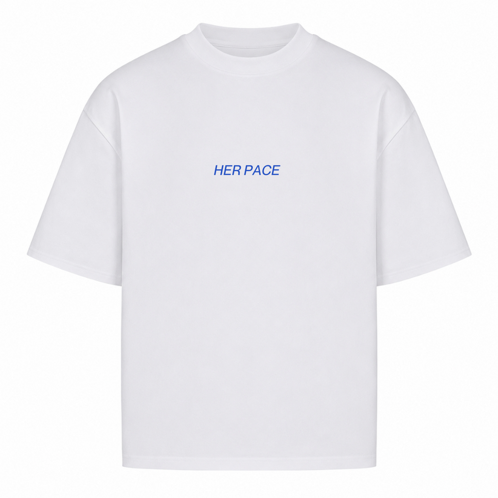 Her Pace Push your limit oversized Shirt - White