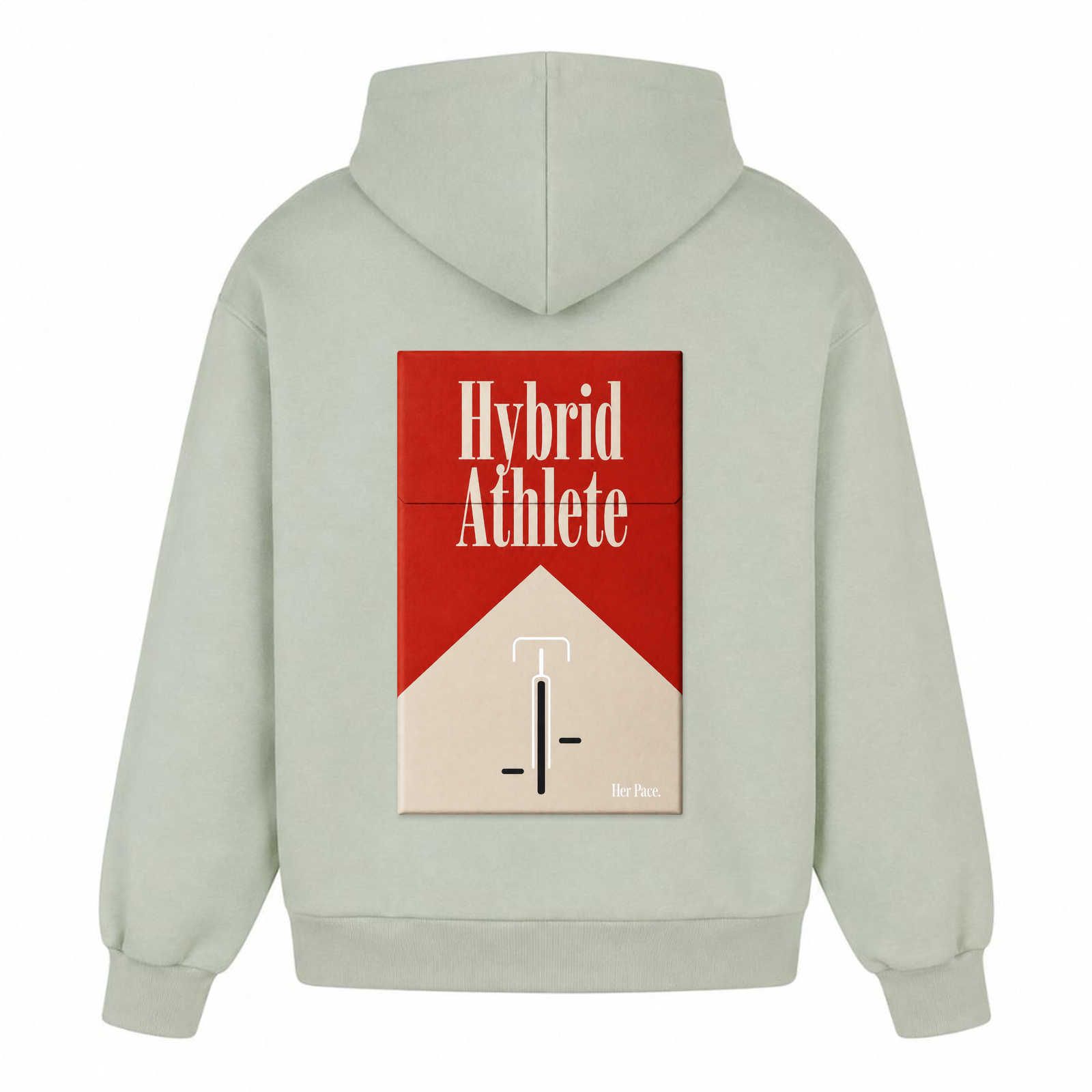 Hybrid Athlete oversized Hoodie - light asphalt - Rueckseite