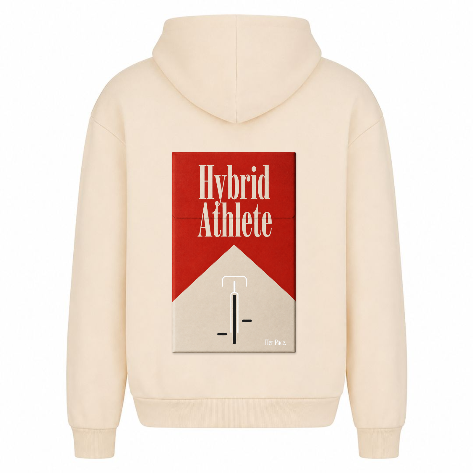 Hybrid Athlete oversized Hoodie - White Sand - Rueckseite