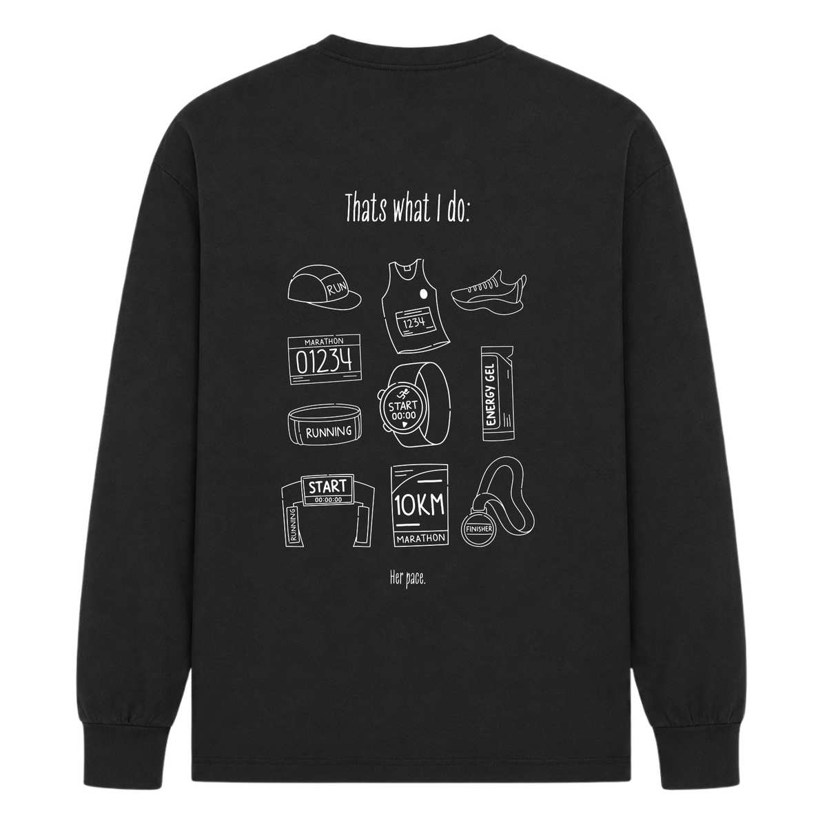 Thats what I Do oversized Longsleeve - Black - Rueckseite