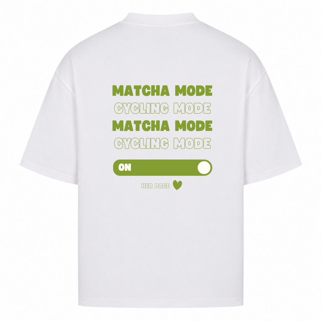 Her Pace cycling & Matcha oversized Shirt - White - Rueckseite