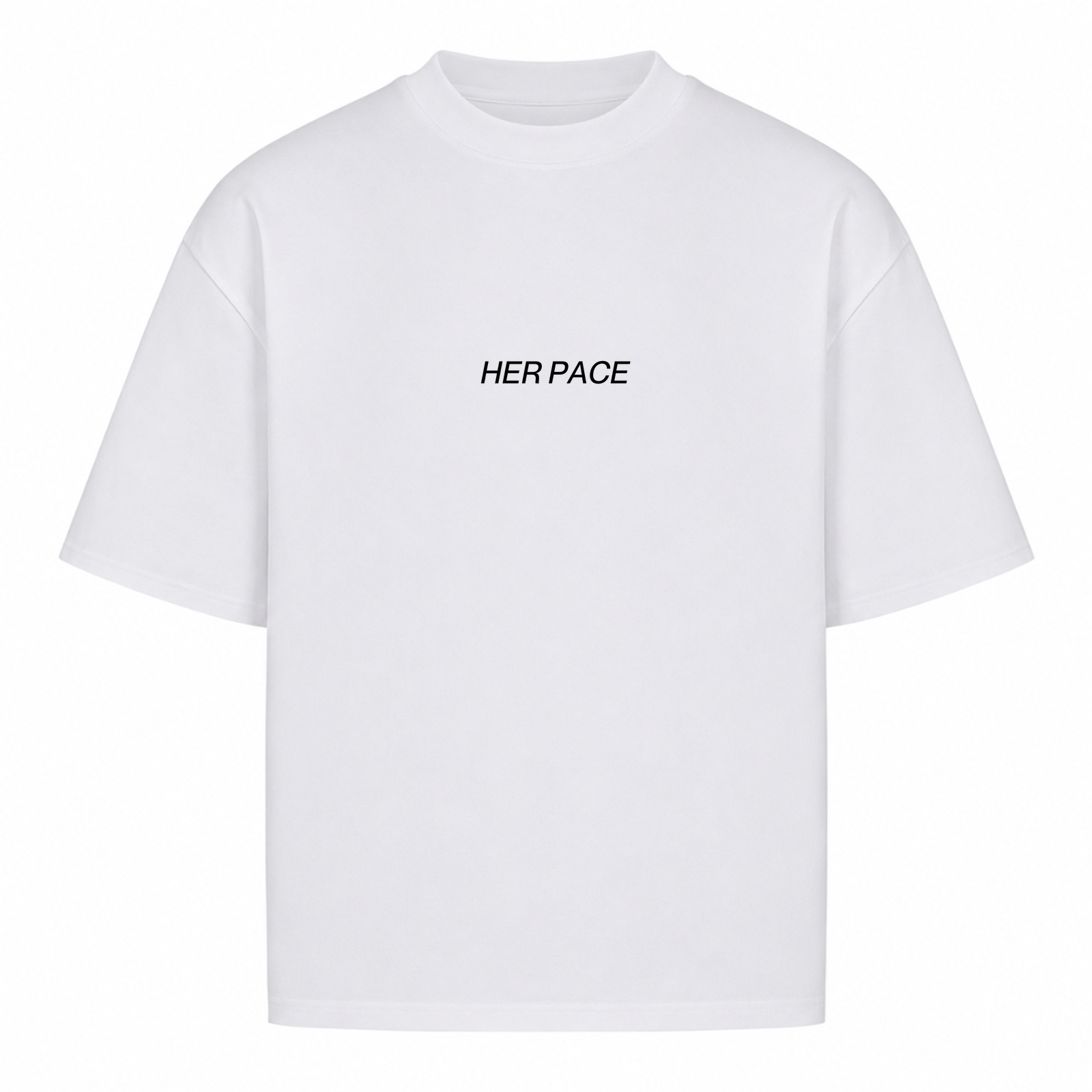 Her Pace cycling & Matcha oversized Shirt - White