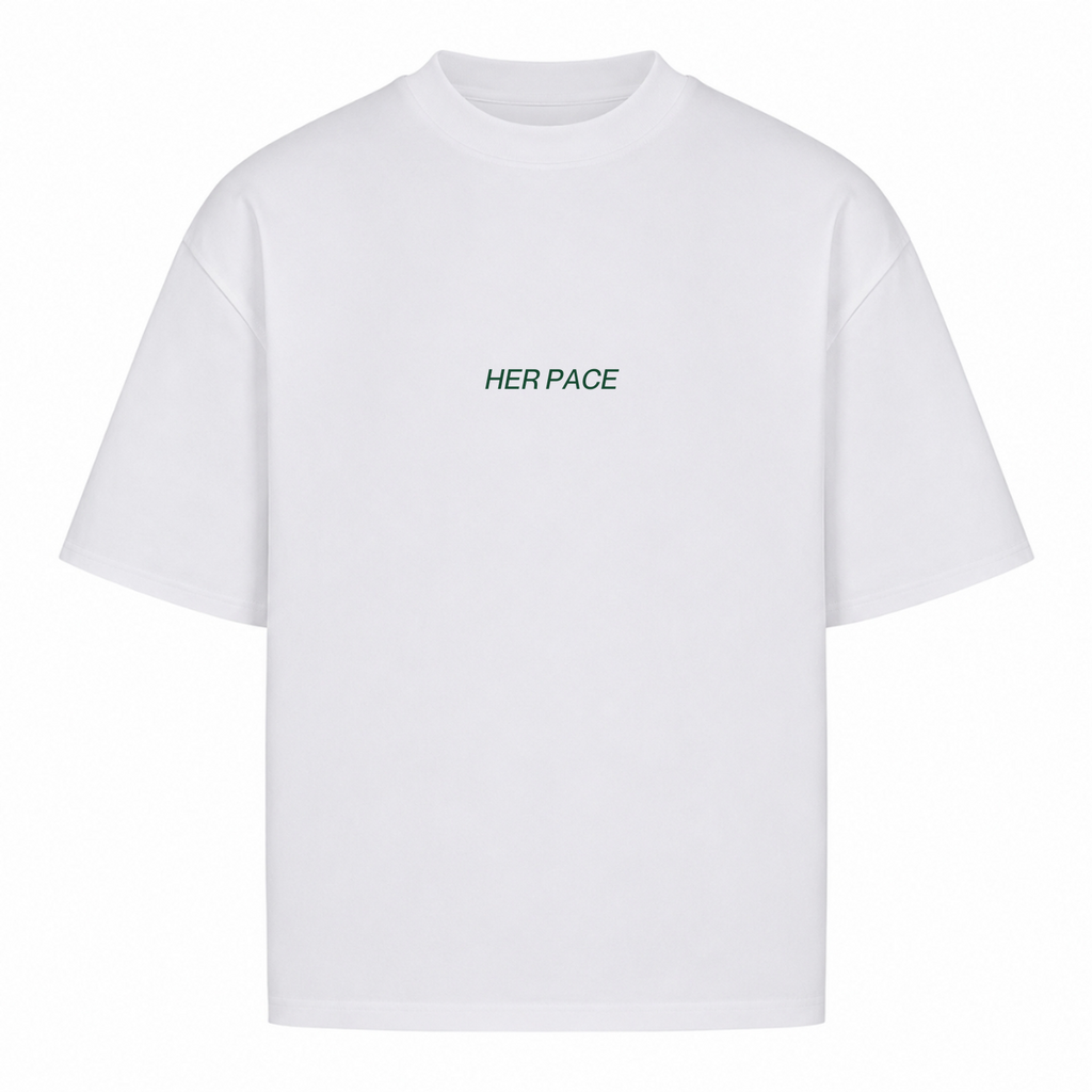 Her Pace Aero is a state of mind oversized Shirt - White