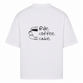 Her Pace Ride. Coffee. Cake oversized Shirt - White - Rueckseite