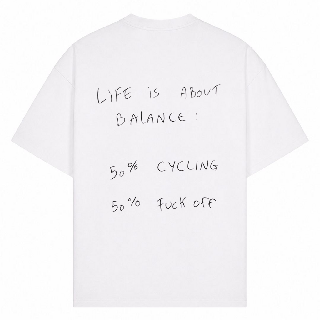 Life is about Balance oversized Shirt - Weiß - Rueckseite
