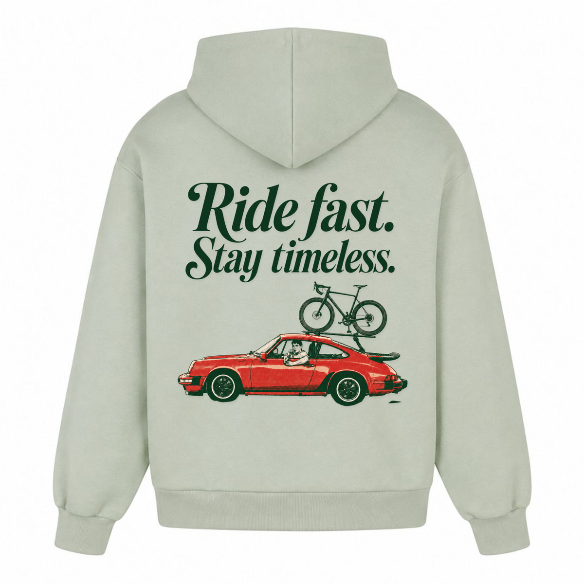 Ride fast stay timeless oversized Hoodie - light asphalt - Rueckseite