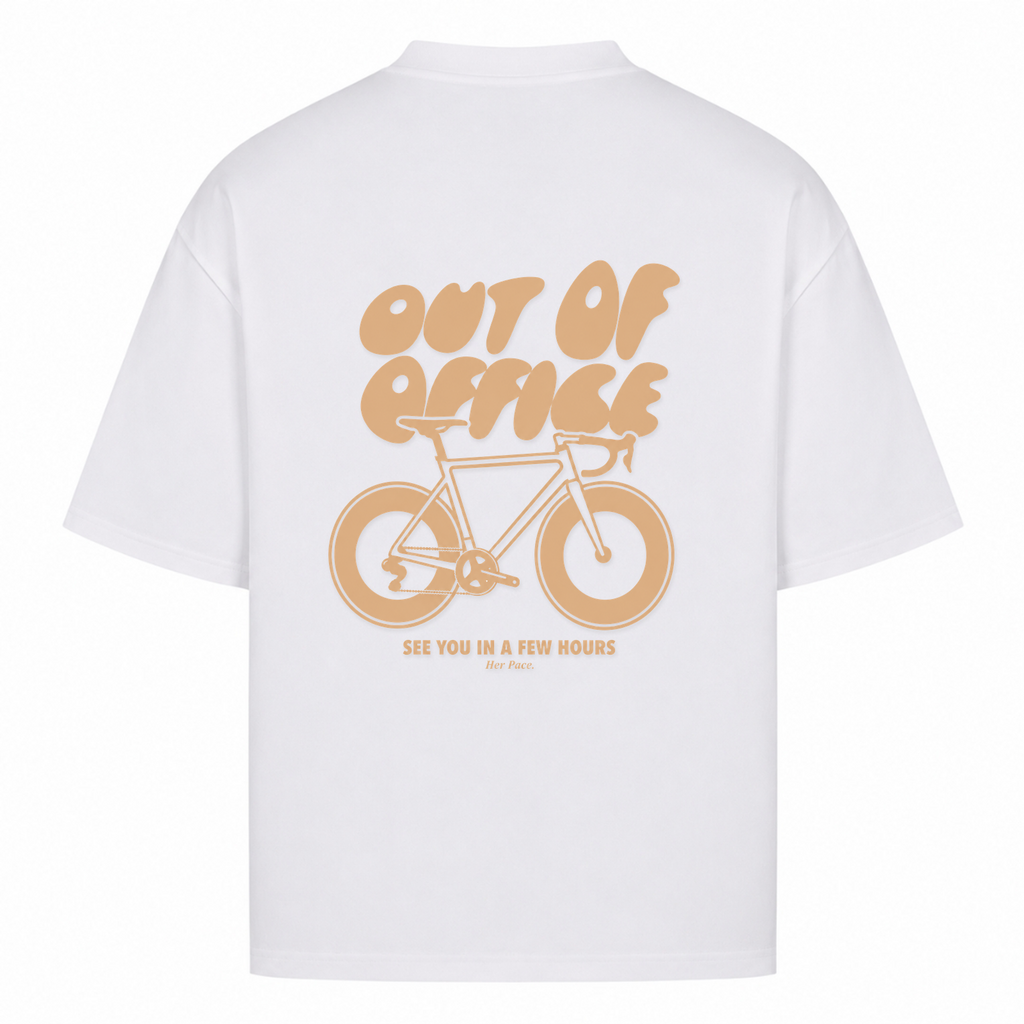 Her Pace Out of Office oversized Shirt Ladies - White - Rueckseite