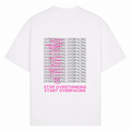 Stop Overthinking, Start Overpacing T-Shirt oversized Shirt Oversized Shirt - Weiß - Rueckseite