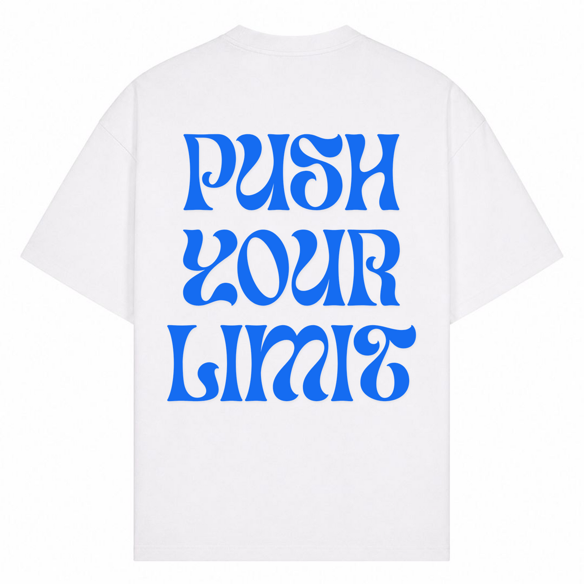 Push your limit oversized Shirt - Weiß - Rueckseite