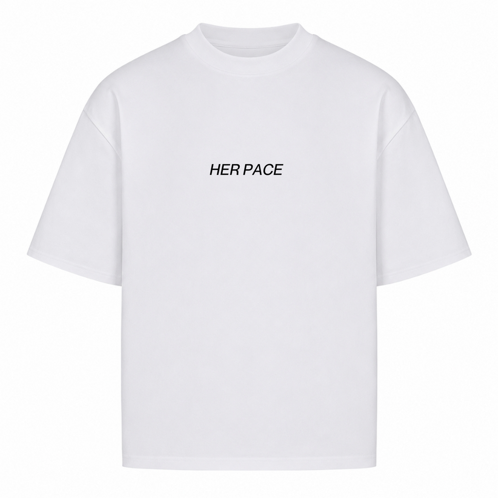 Her Pace Unproffessional Athlete Oversized Shirt - White