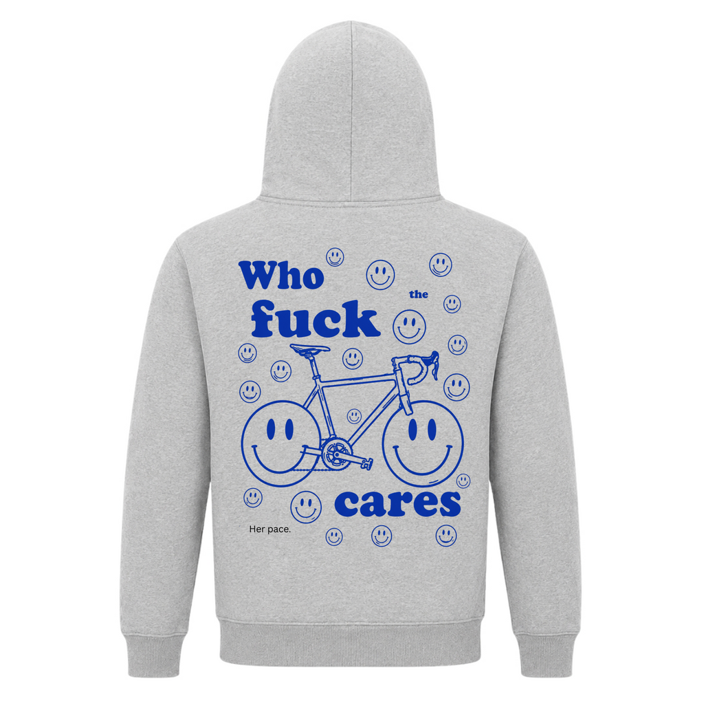 Her Pace Who the fuck Cares Hoodie - Grey Melange - Rueckseite