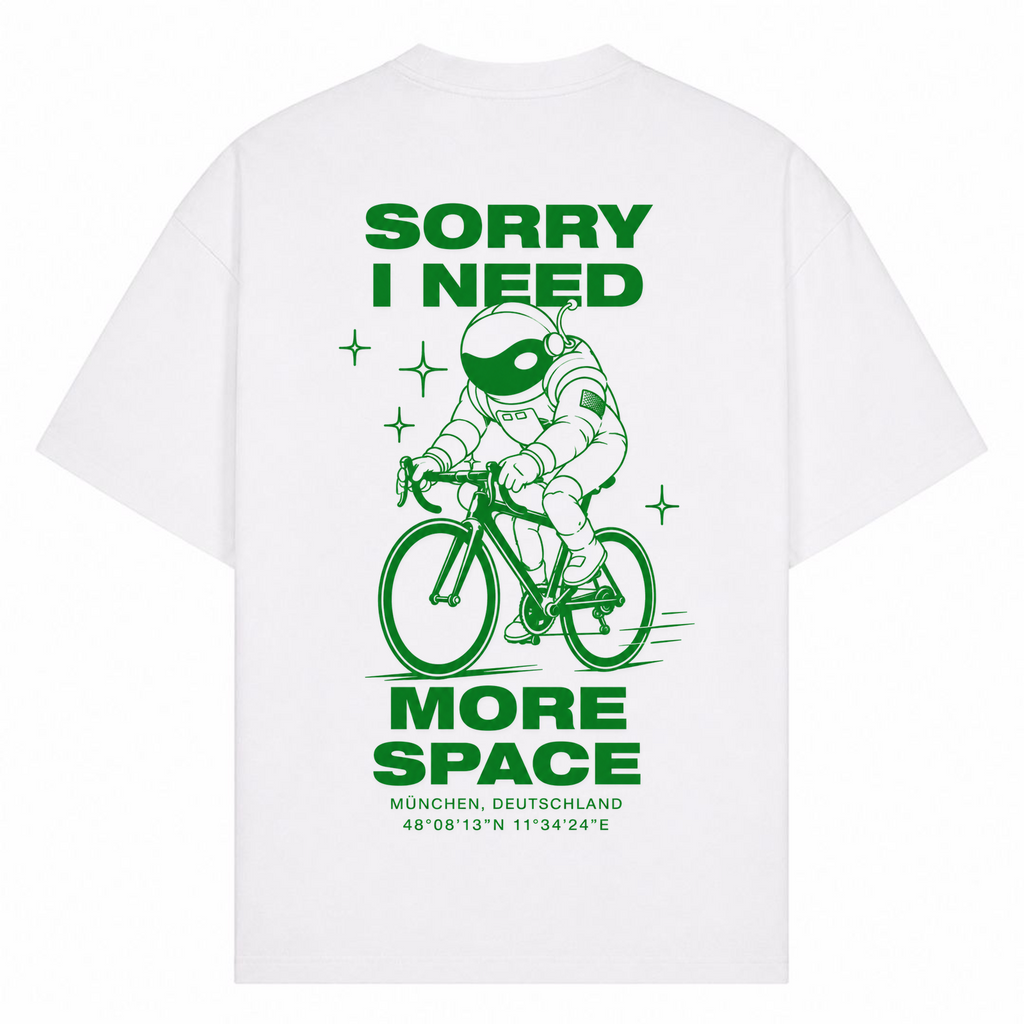 Sorry I Need Space oversized Shirt - Weiß - Rueckseite
