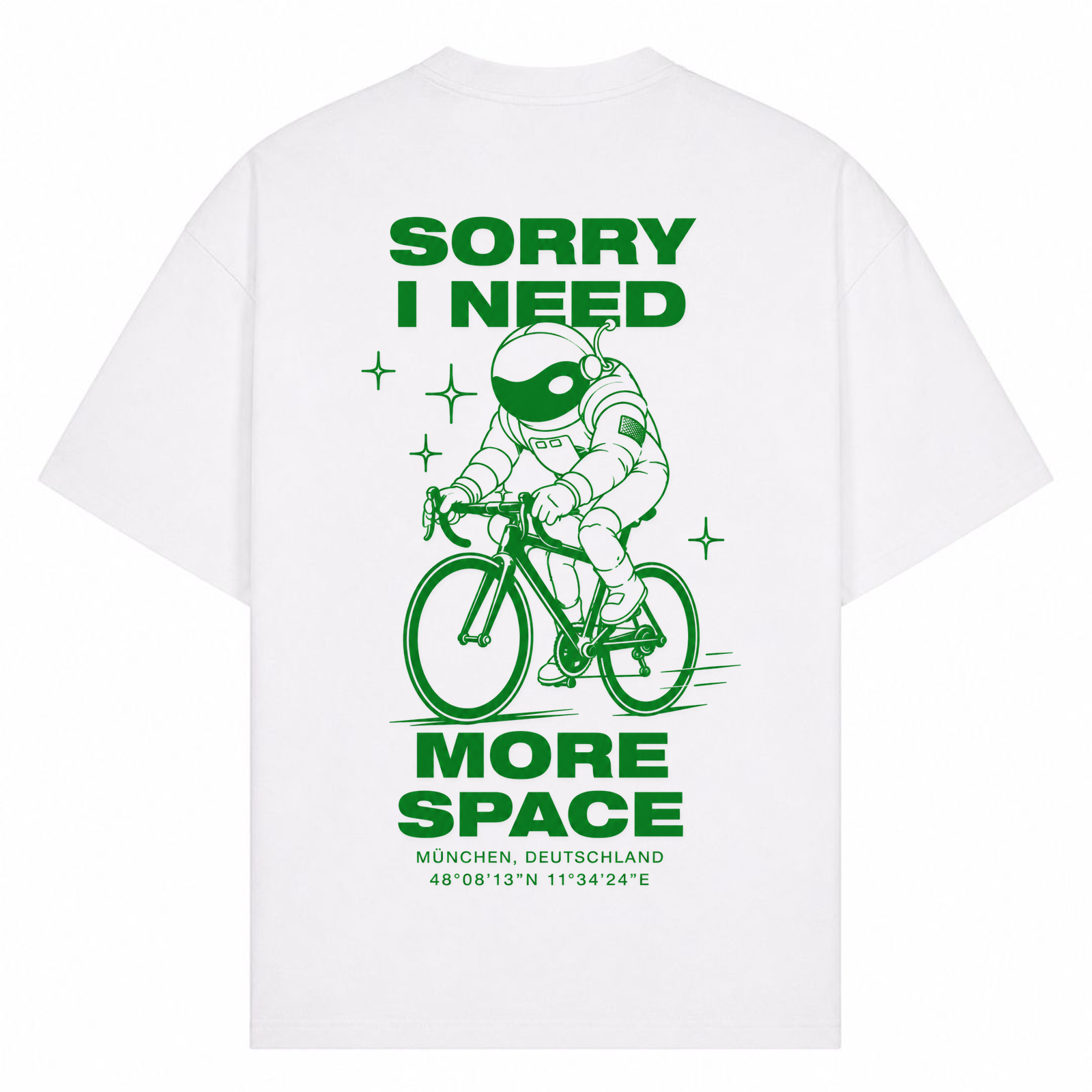 Sorry I Need Space oversized Shirt - Weiß - Rueckseite