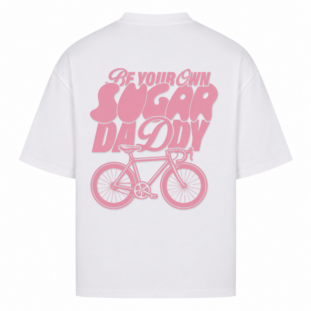 Her Pace Be your Own Sugardaddy oversized Shirt - White - Rueckseite