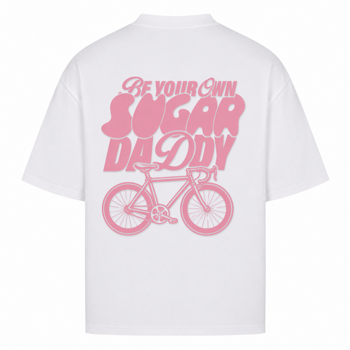 Her Pace Be your Own Sugardaddy oversized Shirt - White - Rueckseite
