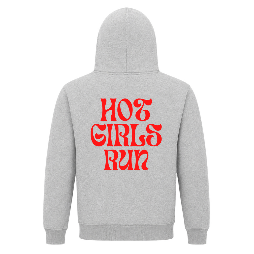 Her Pace Hot girls Run Hoodie - Grey Melange - Rueckseite