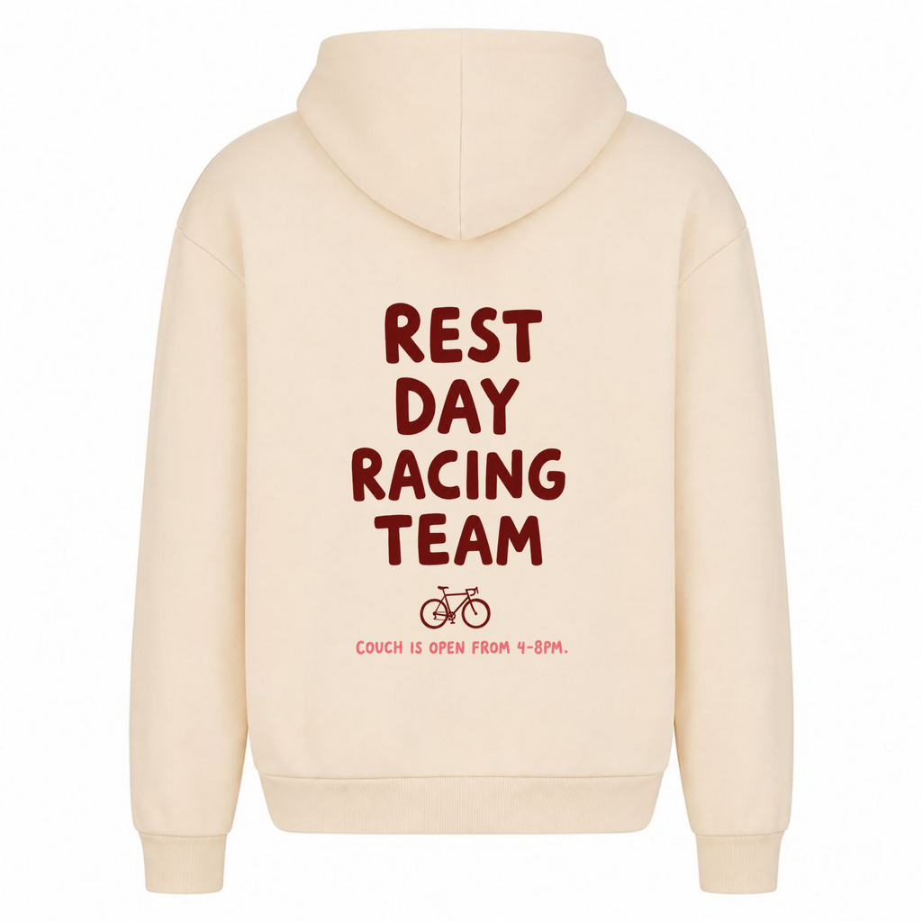 Rest Day Racing Team oversized Hoodie - White Sand - Rueckseite