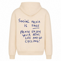 Social Media is Fake oversized Hoodie - White Sand - Rueckseite