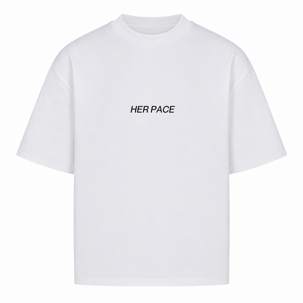 Her Pace All I Need oversized Shirt - White