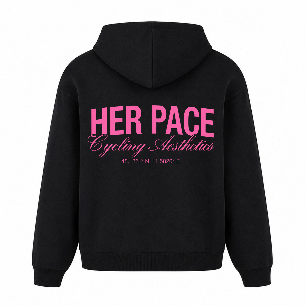 Pink Cycling Aesthetics oversized Hoodie - Schwarz - Rueckseite