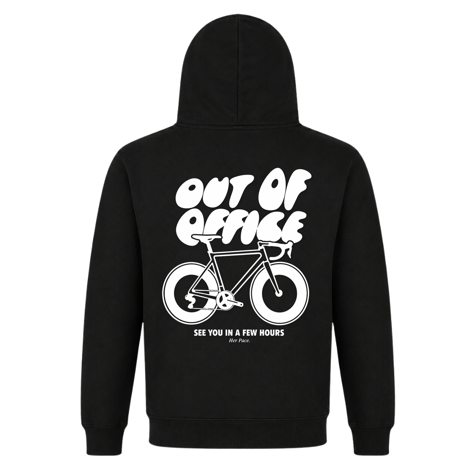 Her Pace out of Office Hoodie - Black - Rueckseite