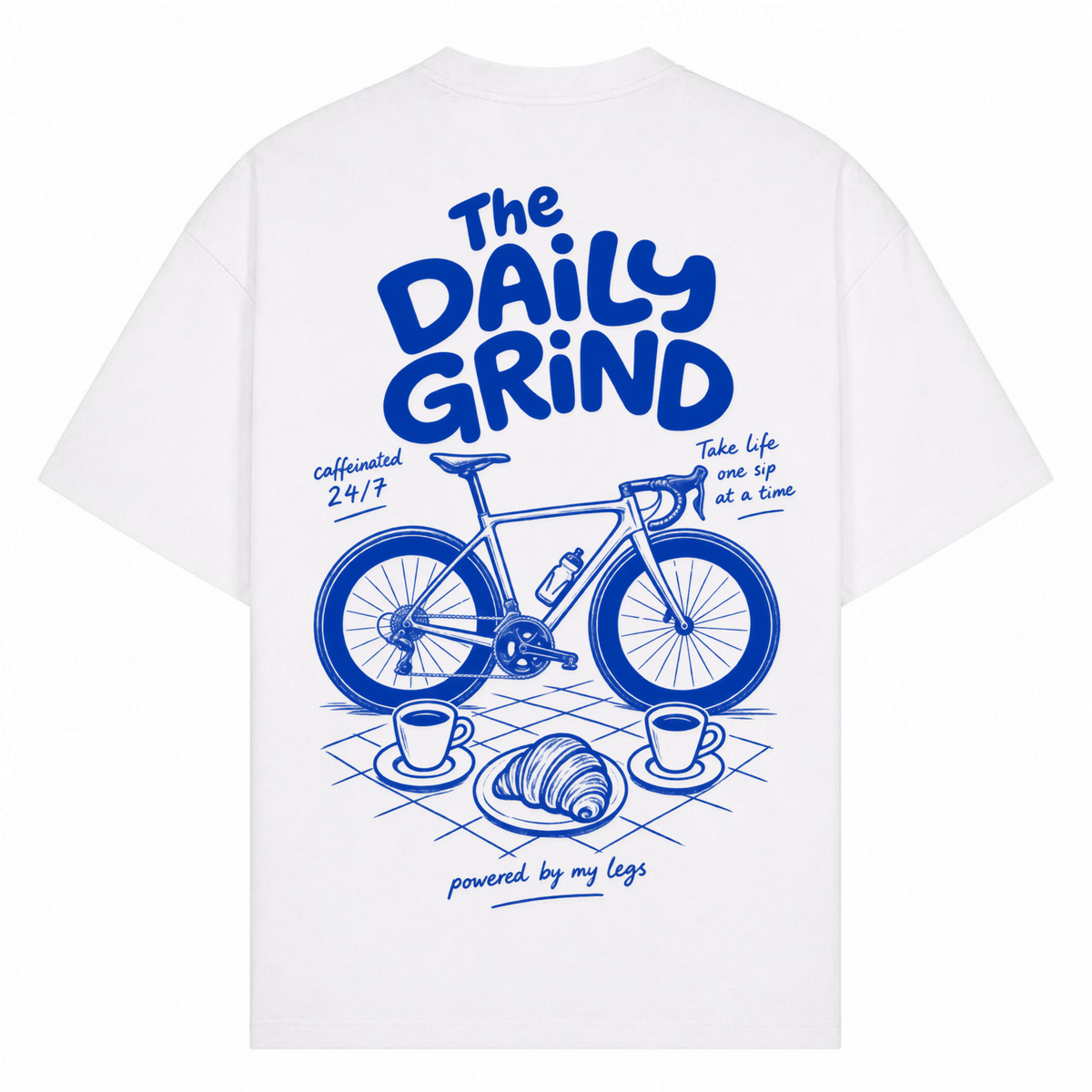 The daily grind oversized Shirt  - Weiß - Rueckseite