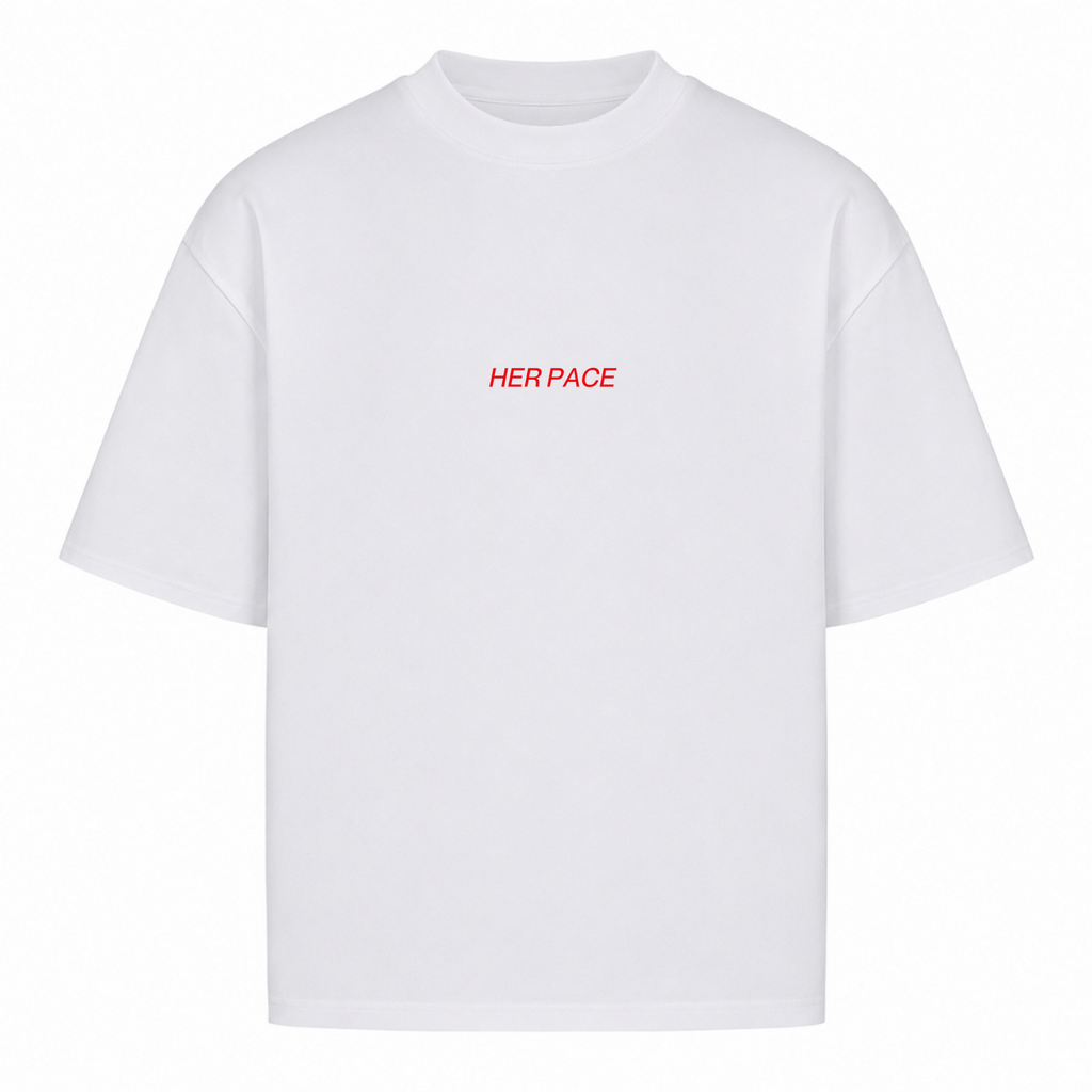 Her Pace Faster oversized Shirt  - White