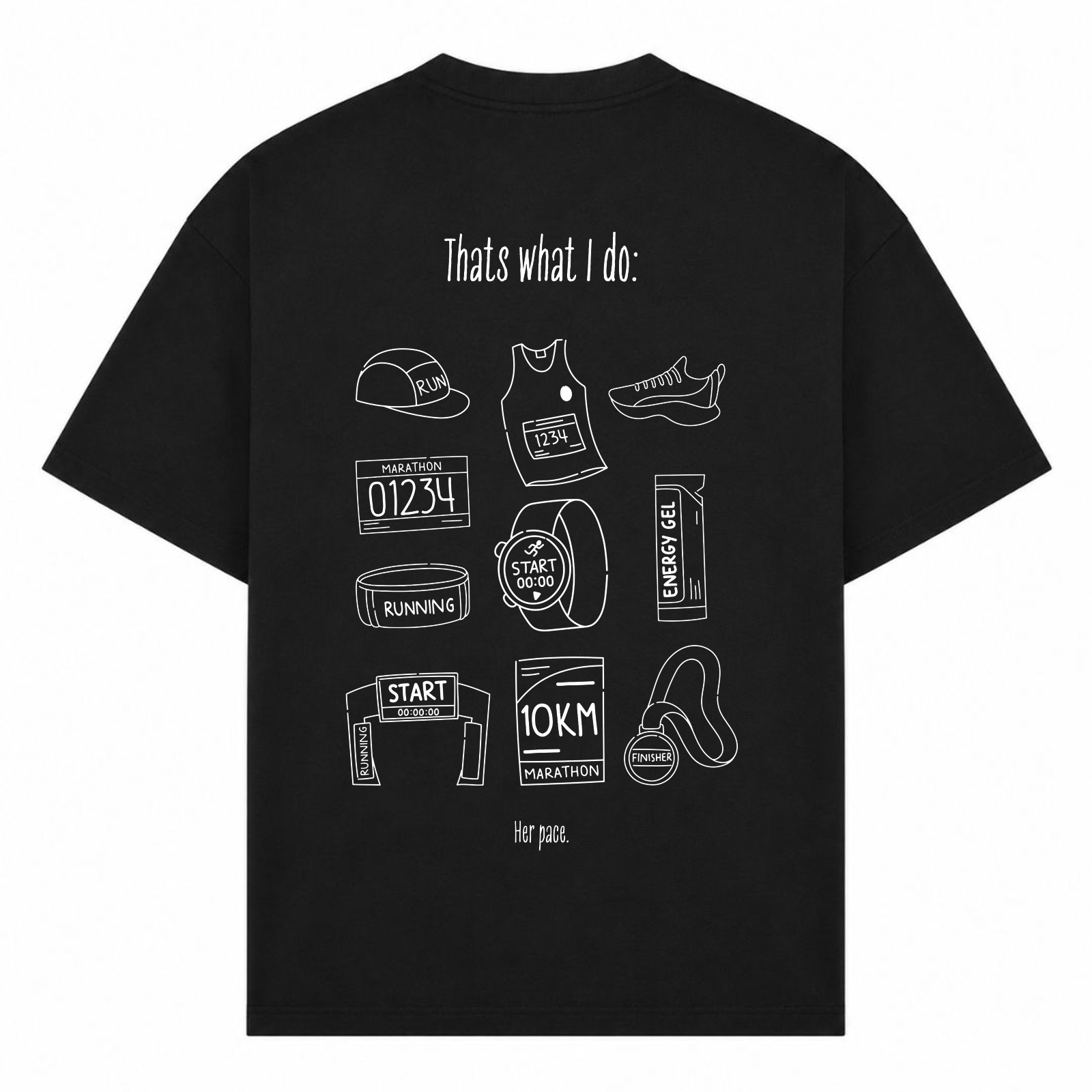 Thats what I Do oversized Shirt - Schwarz - Rueckseite