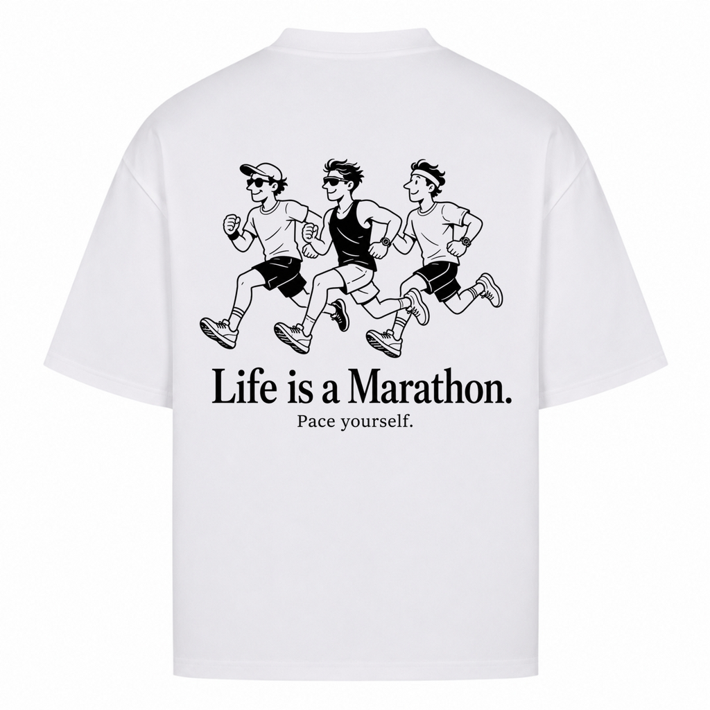 Her Pace Pace Yourself oversized Shirt - White - Rueckseite