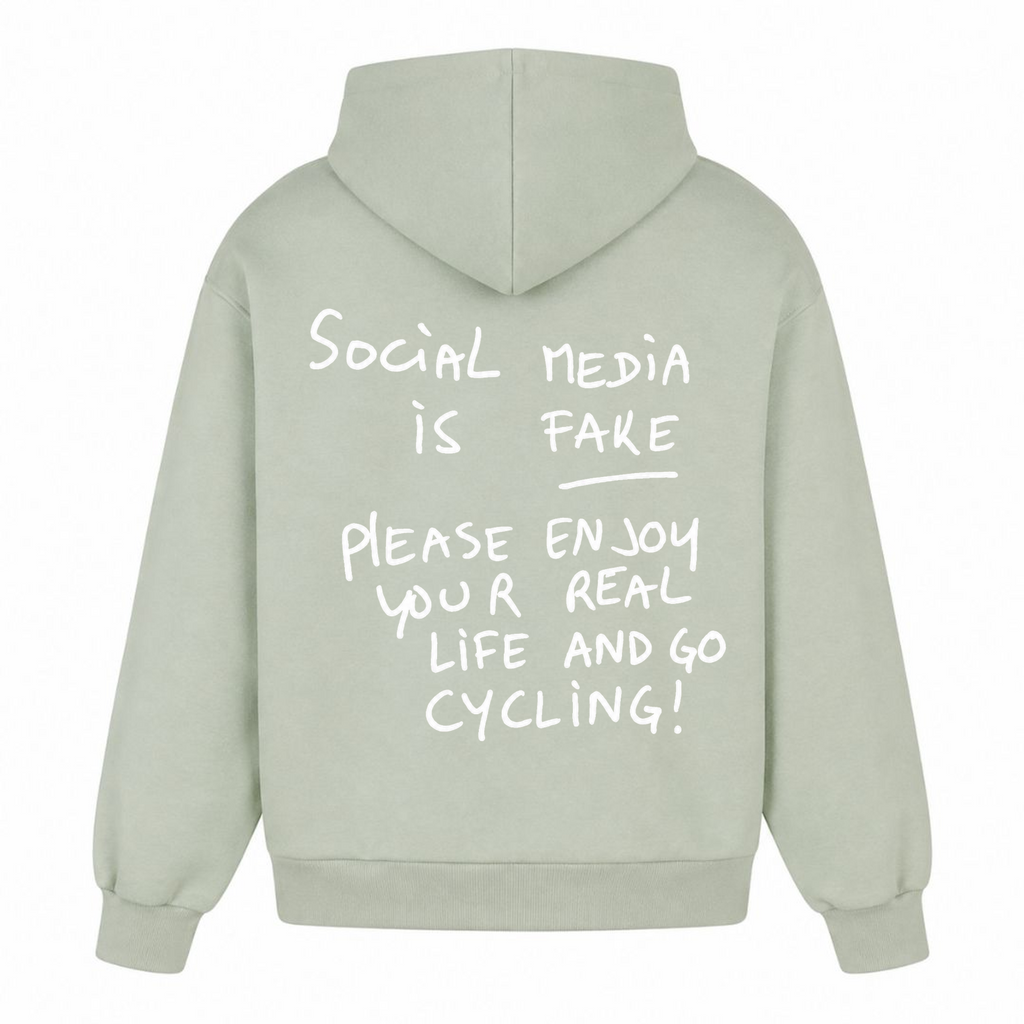 Social Media is Fake oversized Hoodie - light asphalt - Rueckseite