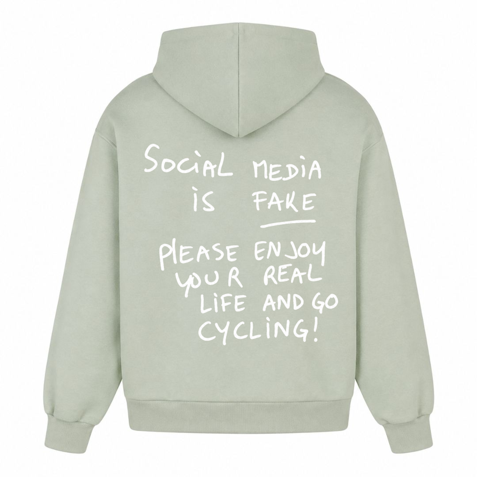 Social Media is Fake oversized Hoodie - light asphalt - Rueckseite