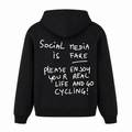 Social Media is Fake oversized Hoodie - Schwarz - Rueckseite