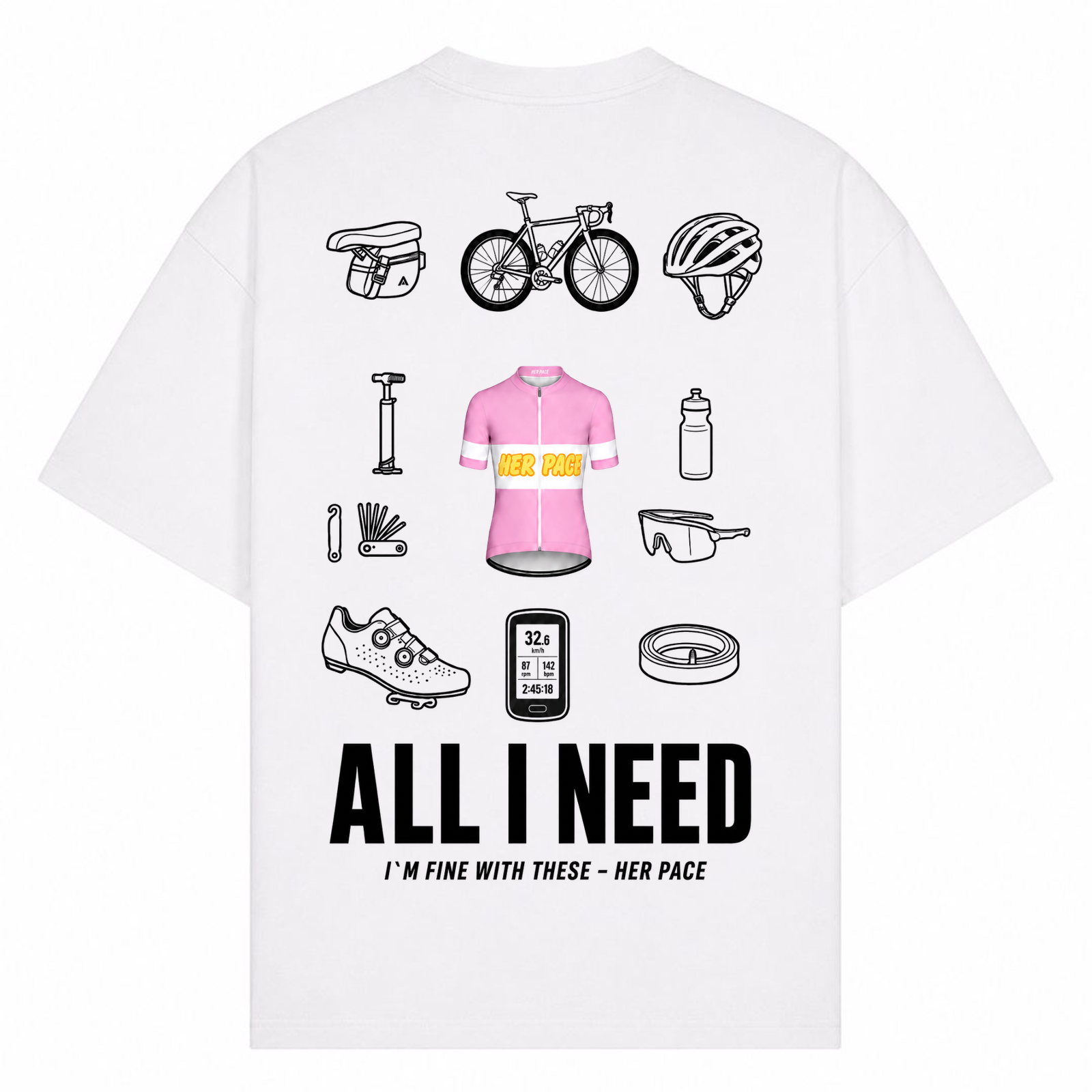 All I Need oversized Shirt - Weiß - Rueckseite