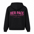 Pink Running Aestethics oversized Hoodie  - Schwarz - Rueckseite