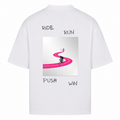 Her Pace Ride. run. push. win oversized Shirt Ladies - White - Rueckseite