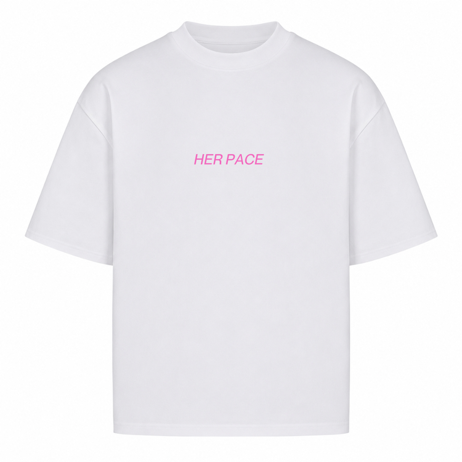 Her Pace Ride. run. push. win oversized Shirt Ladies - White