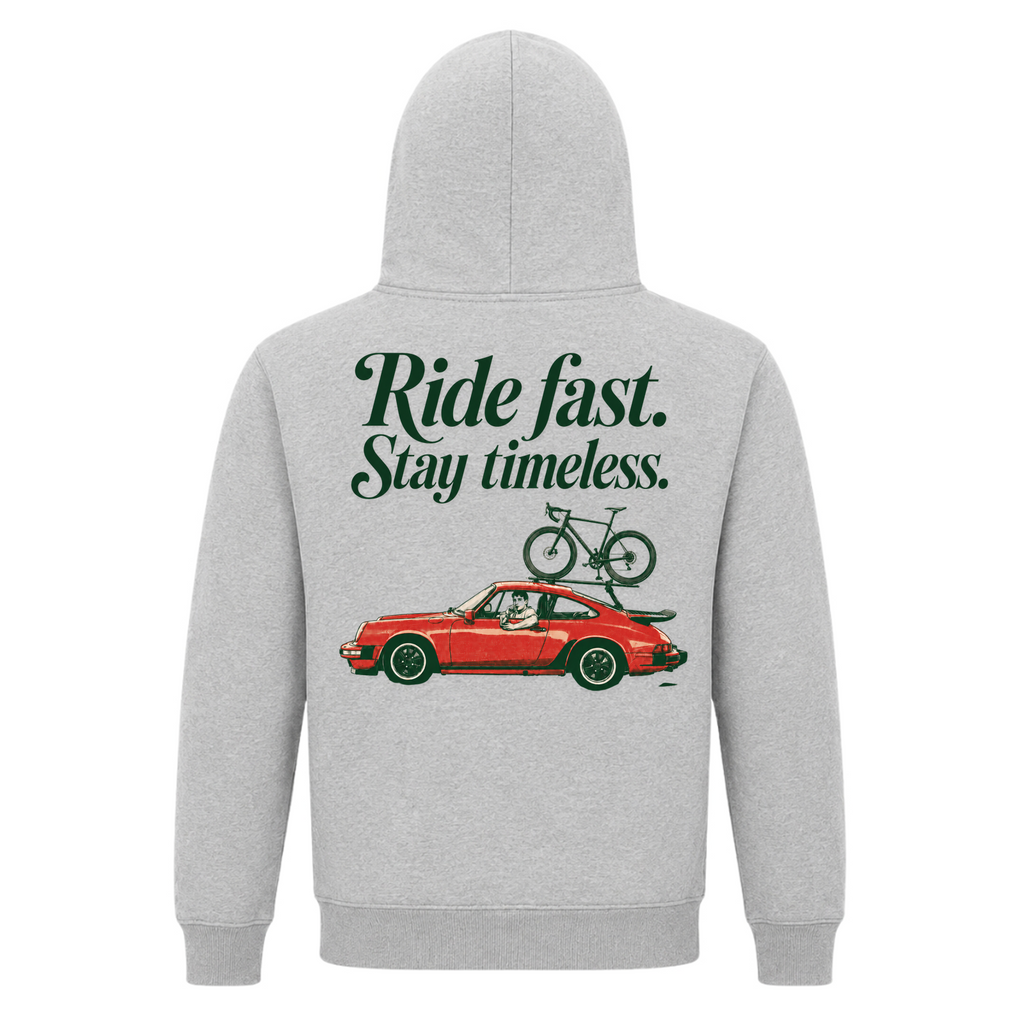 Ride fast Stay timeless Hoodie - Grey Melange - Rueckseite