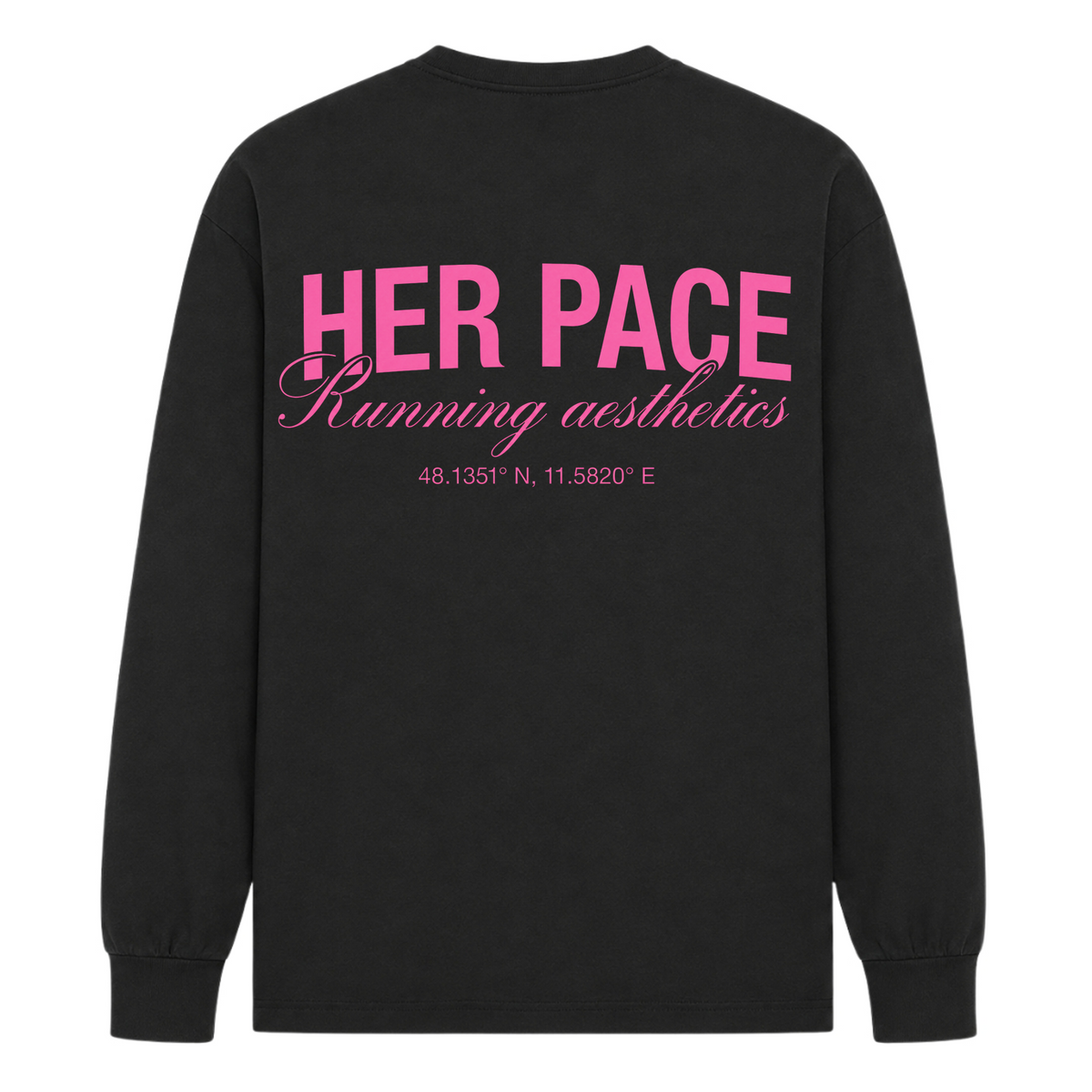 Running aesthetics oversized Longsleeve - Black - Rueckseite