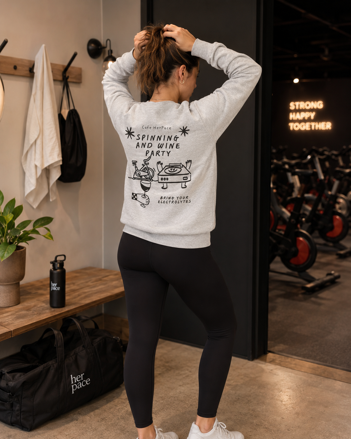 Spinning and Wine Party Sweatshirt