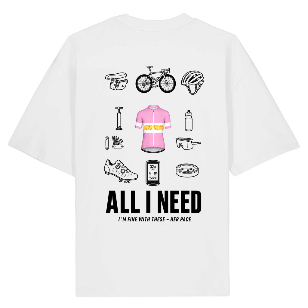 All I Need oversized Shirt - White - Rueckseite