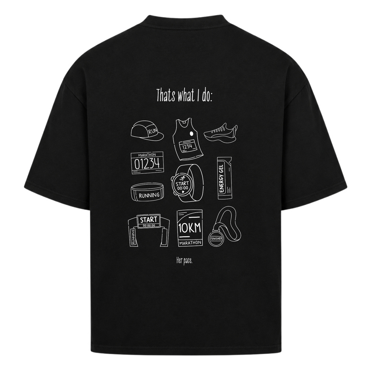 Her Pace Thats what I Do oversized Shirt - Black - Rueckseite