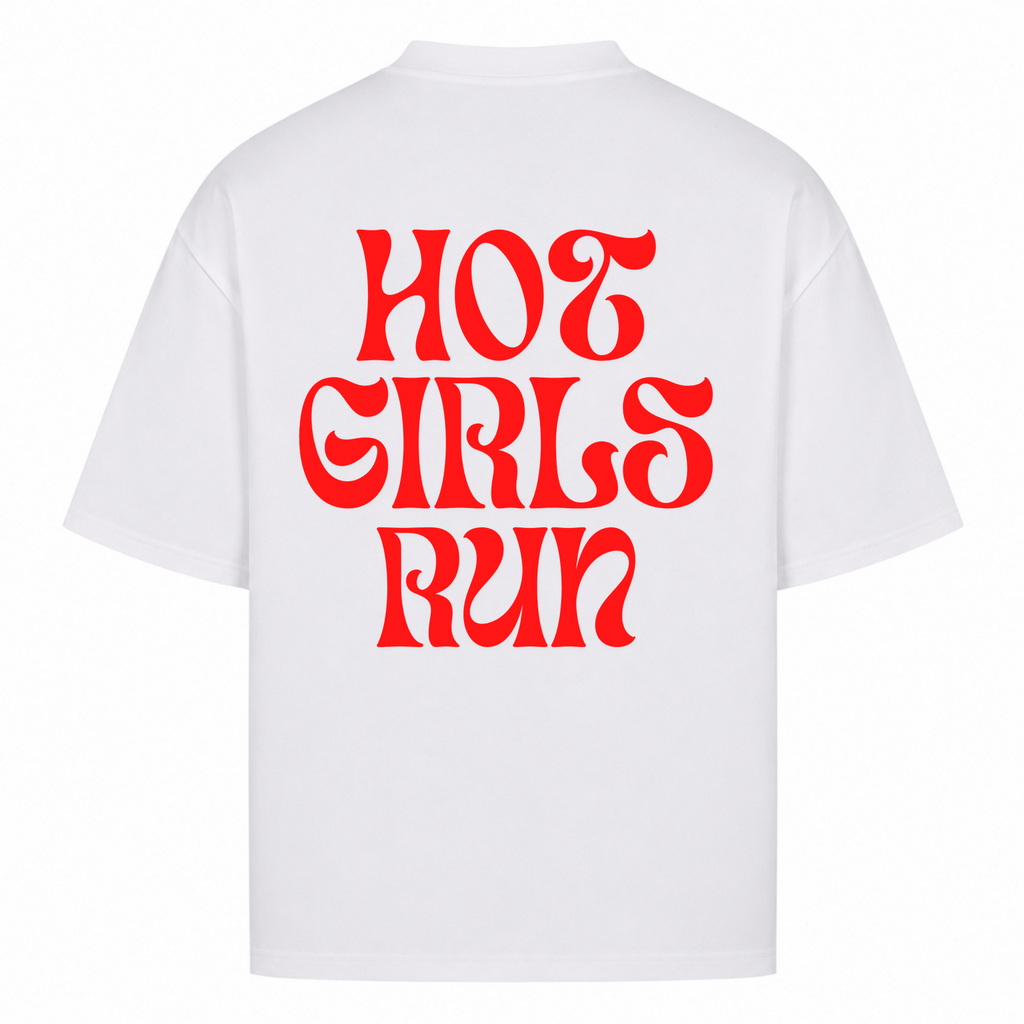 Her Pace Hot Girls Run oversized Shirt - White - Rueckseite