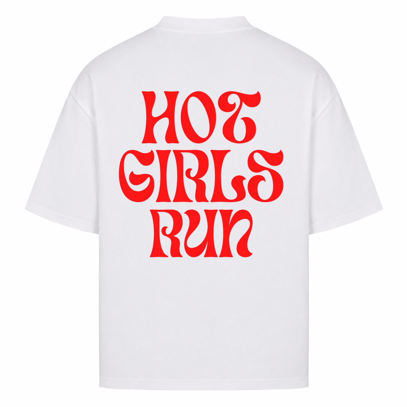 Her Pace Hot Girls Run oversized Shirt - White - Rueckseite