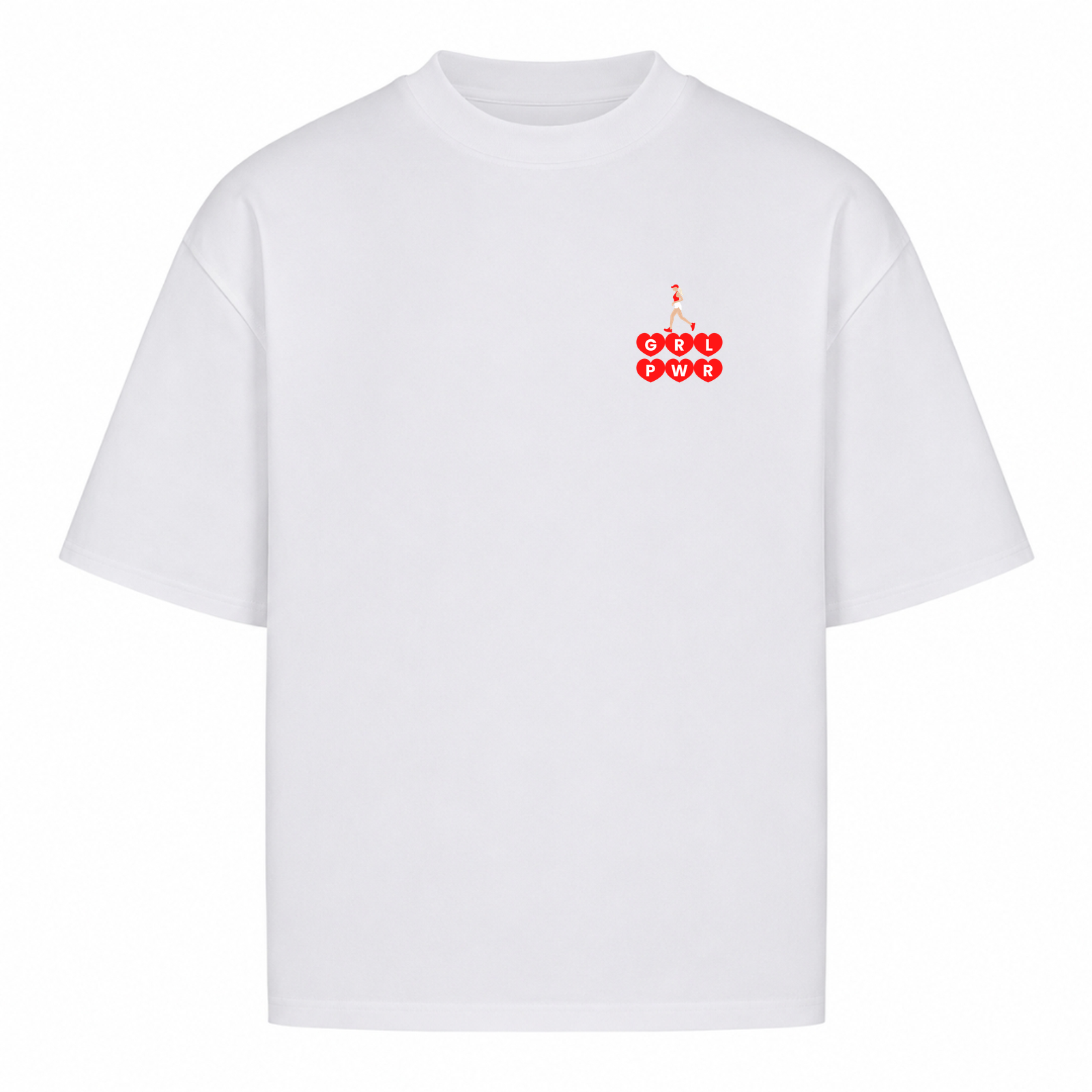 Her Pace Hot Girls Run oversized Shirt - White