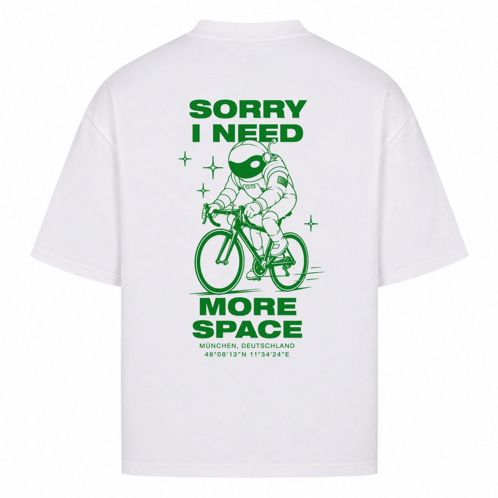 Her Pace Sorry I Need Space oversized Shirt - White - Rueckseite