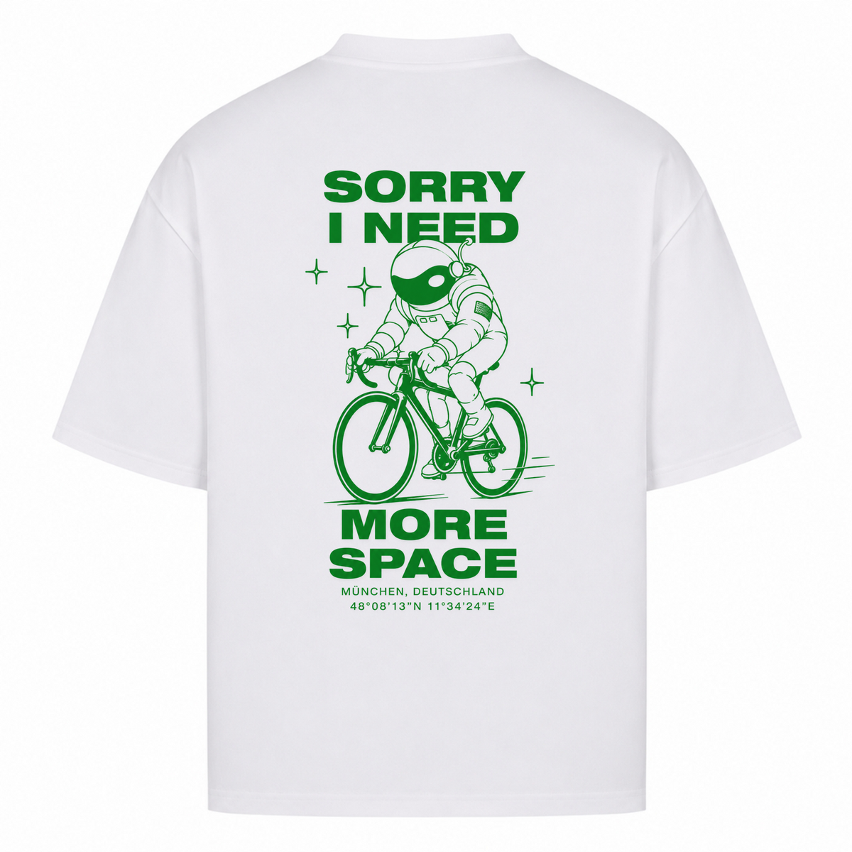 Her Pace Sorry I Need Space oversized Shirt - White - Rueckseite