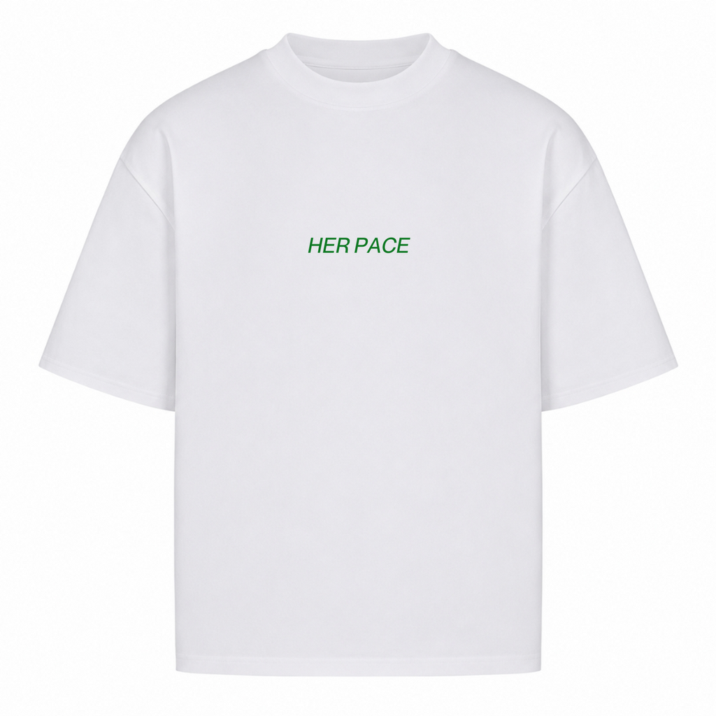 Her Pace Sorry I Need Space oversized Shirt - White