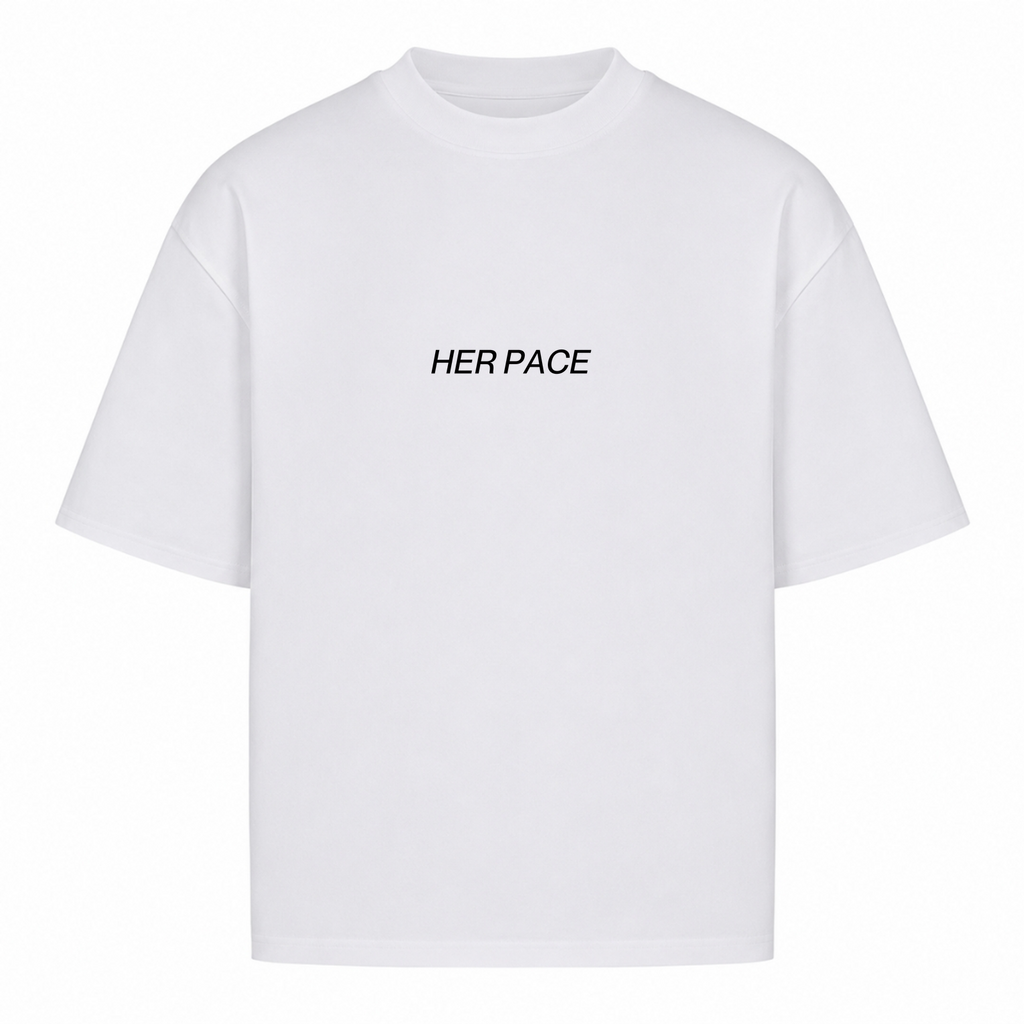 Her Pace Life is about Balance oversized Shirt - White